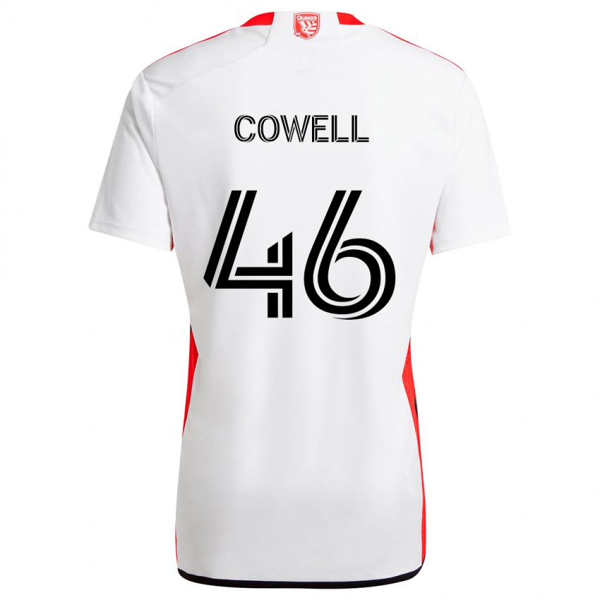 Kinderen Chance Cowell #46 Wit Rood Uitshirt Uittenue 2024/25 T-Shirt