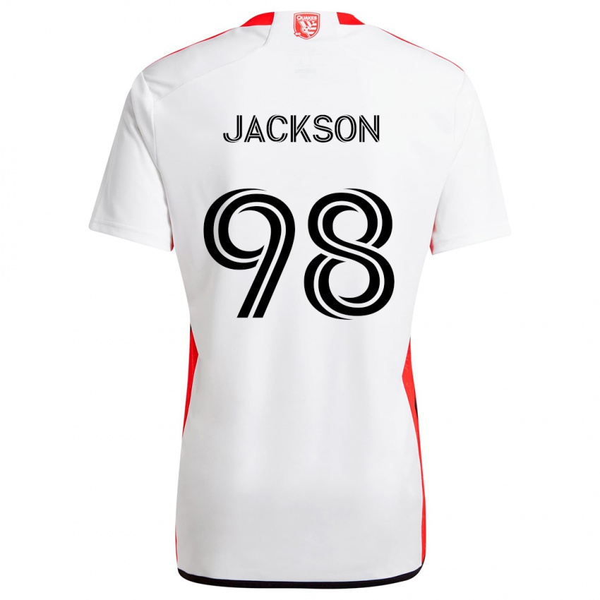 Kinderen Jacob Jackson #98 Wit Rood Uitshirt Uittenue 2024/25 T-Shirt