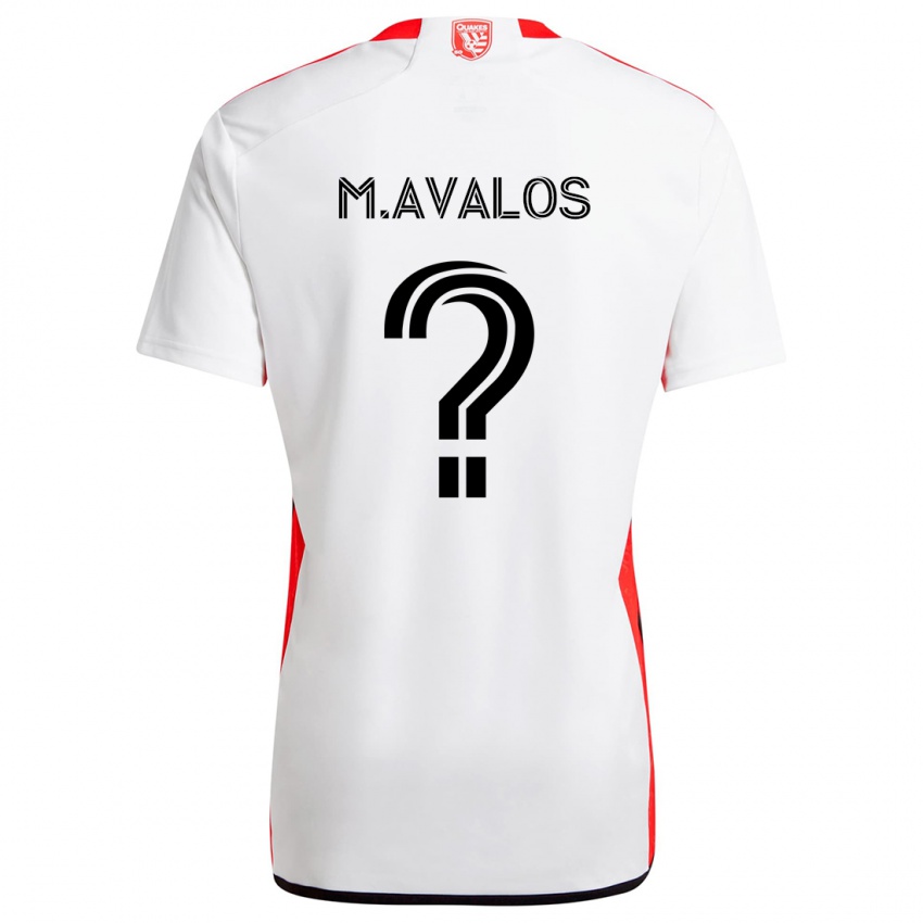 Kinderen Marcelo Avalos #0 Wit Rood Uitshirt Uittenue 2024/25 T-Shirt