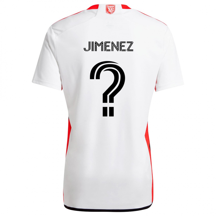 Kinderen Kevin Jimenez #0 Wit Rood Uitshirt Uittenue 2024/25 T-Shirt