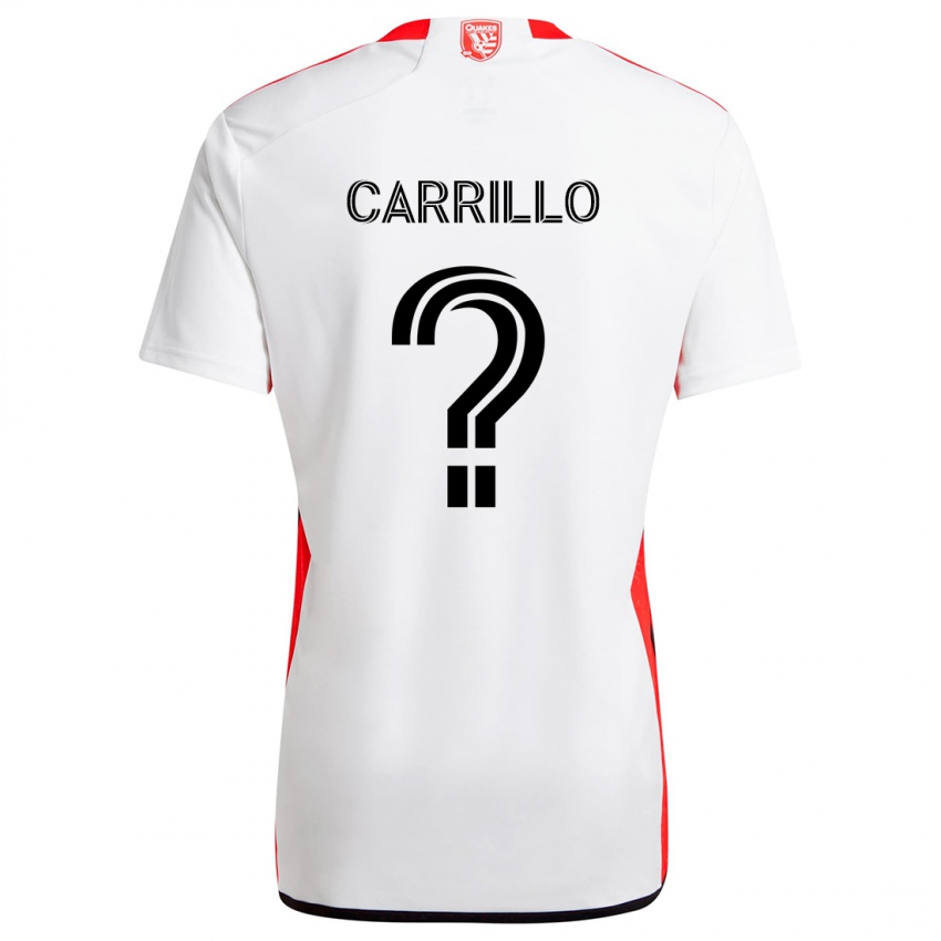 Kinderen Israel Carrillo #0 Wit Rood Uitshirt Uittenue 2024/25 T-Shirt