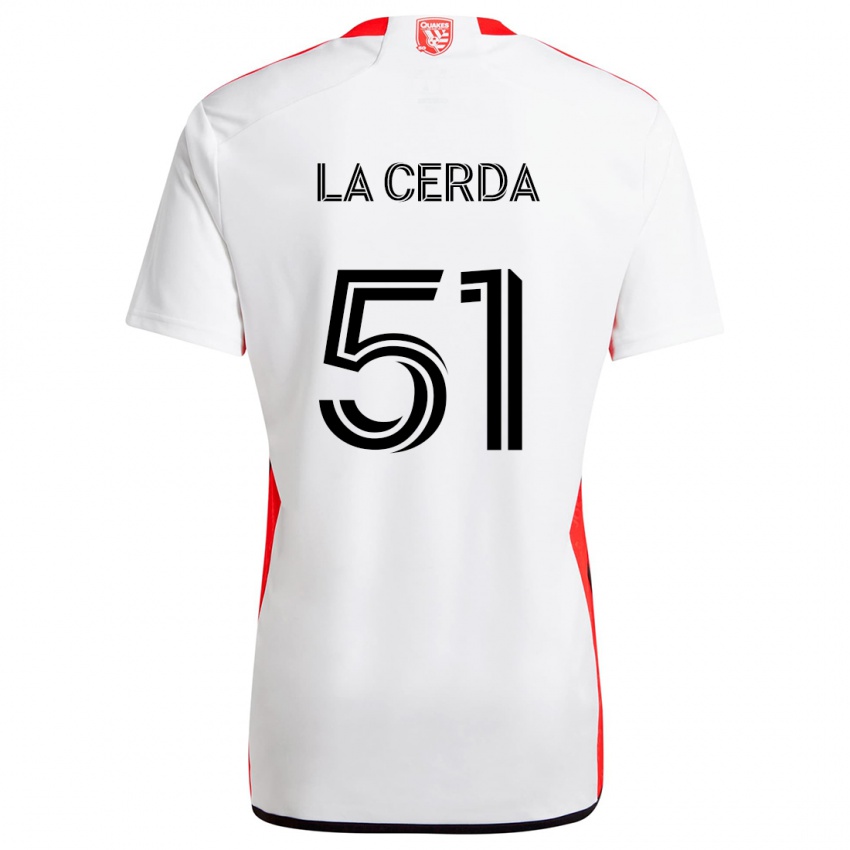 Kinderen Eric De La Cerda #51 Wit Rood Uitshirt Uittenue 2024/25 T-Shirt