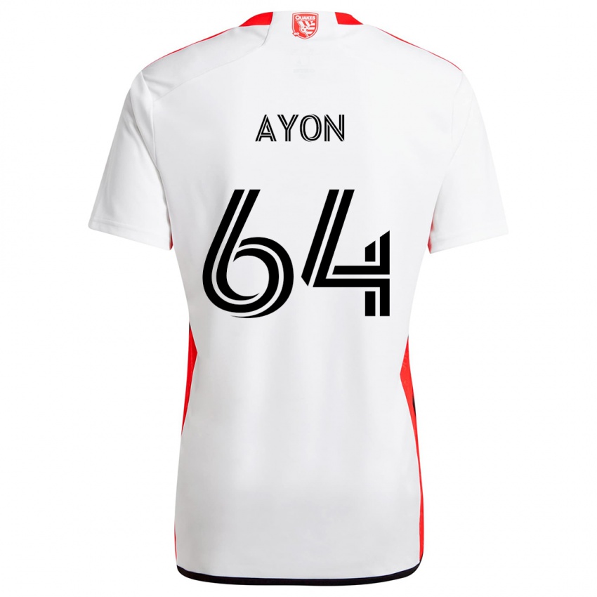 Kinderen Jerry Ayon #64 Wit Rood Uitshirt Uittenue 2024/25 T-Shirt