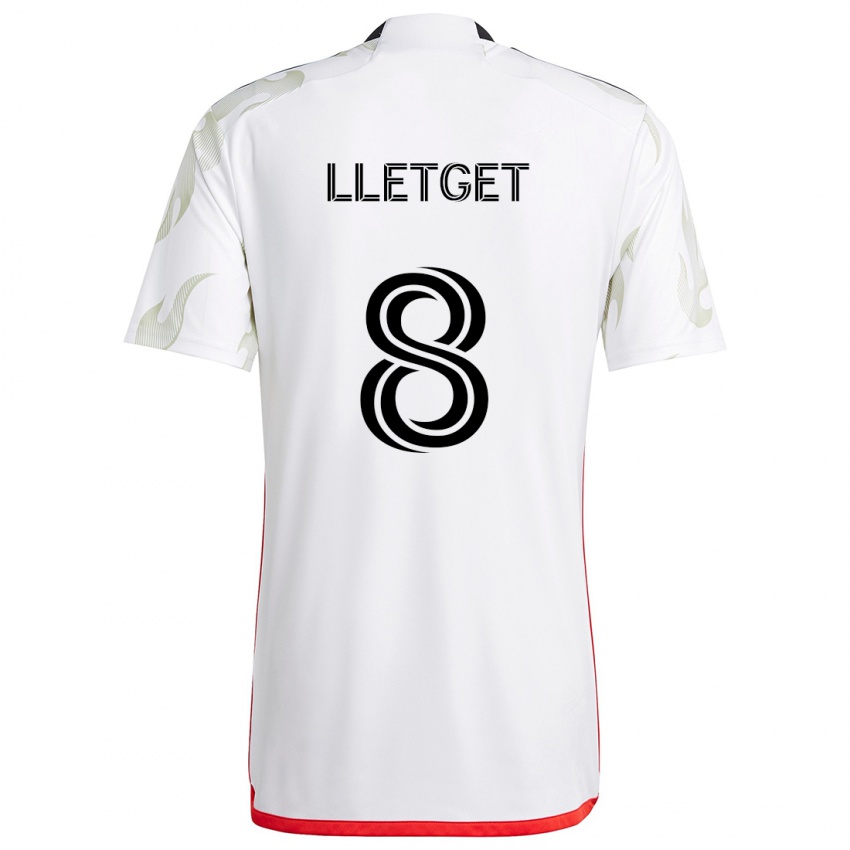 Kinderen Sebastian Lletget #8 Wit Rood Zwart Uitshirt Uittenue 2024/25 T-Shirt