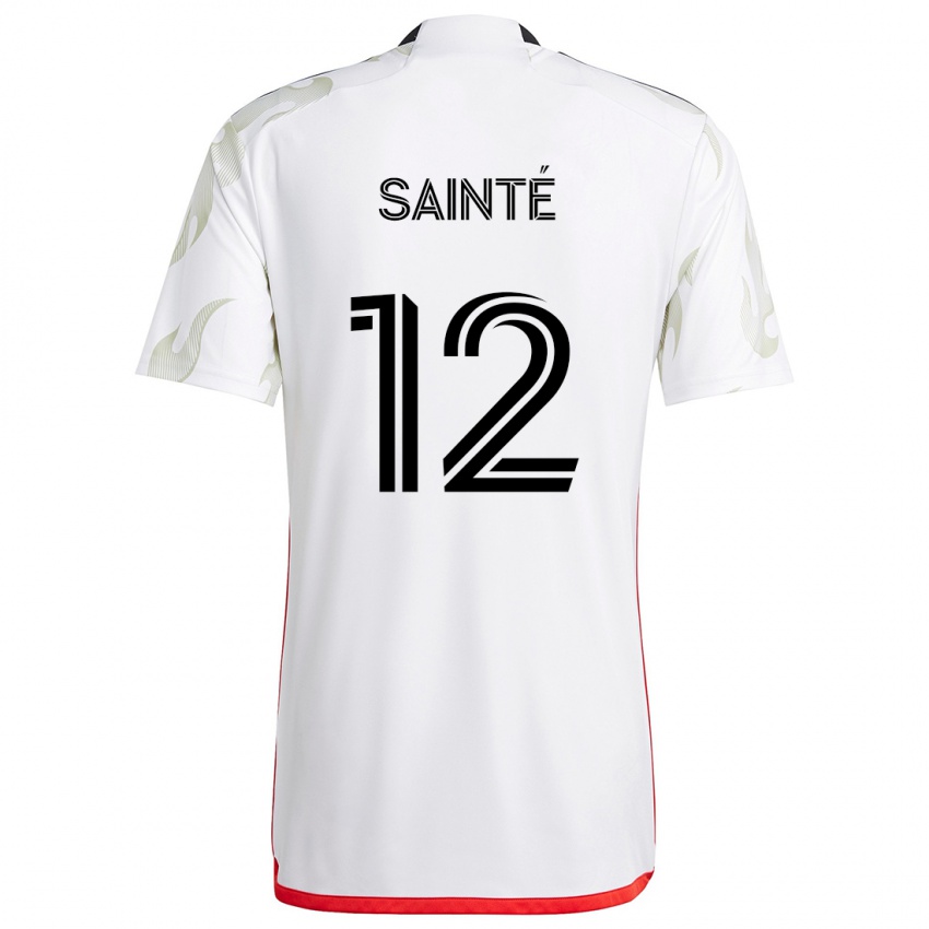 Kinderen Carl Sainté #12 Wit Rood Zwart Uitshirt Uittenue 2024/25 T-Shirt