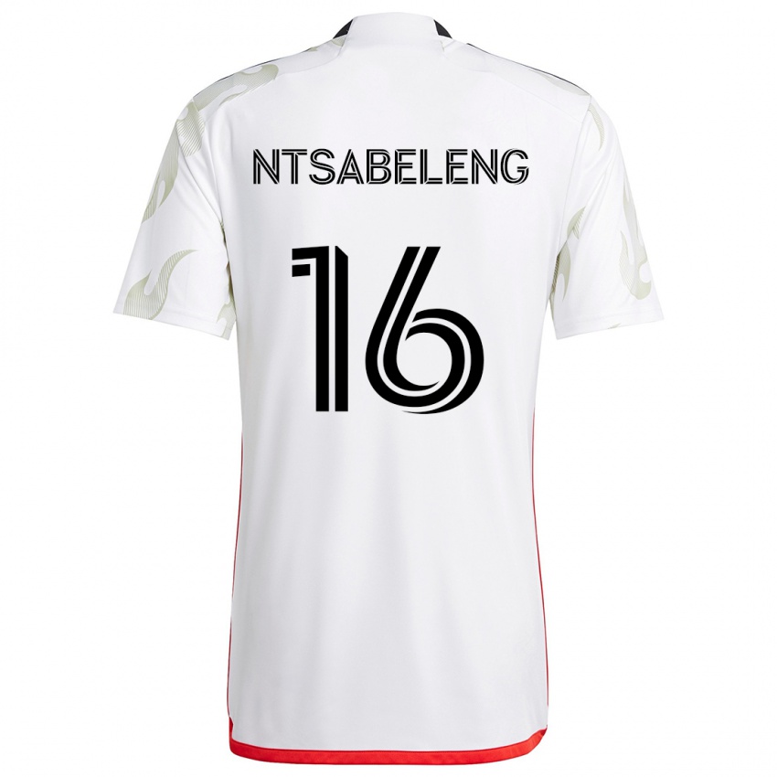 Kinderen Tsiki Ntsabeleng #16 Wit Rood Zwart Uitshirt Uittenue 2024/25 T-Shirt