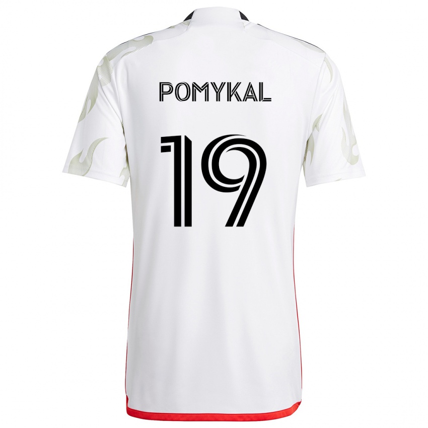 Kinderen Paxton Pomykal #19 Wit Rood Zwart Uitshirt Uittenue 2024/25 T-Shirt