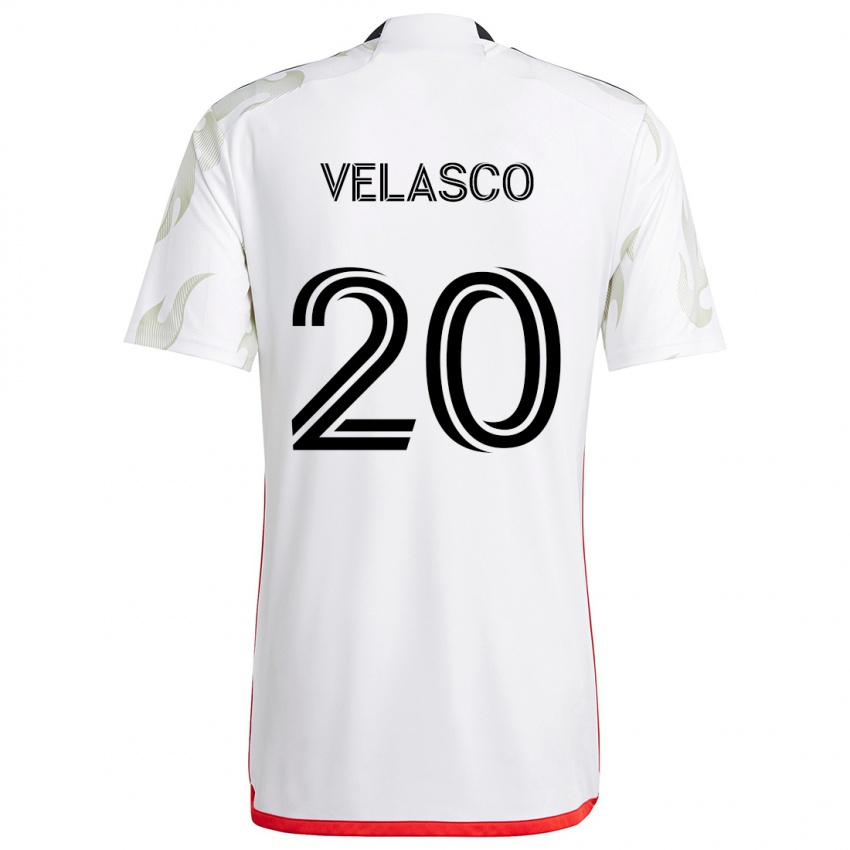 Kinderen Alan Velasco #20 Wit Rood Zwart Uitshirt Uittenue 2024/25 T-Shirt