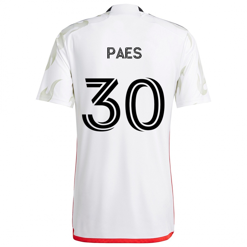 Kinderen Maarten Paes #30 Wit Rood Zwart Uitshirt Uittenue 2024/25 T-Shirt