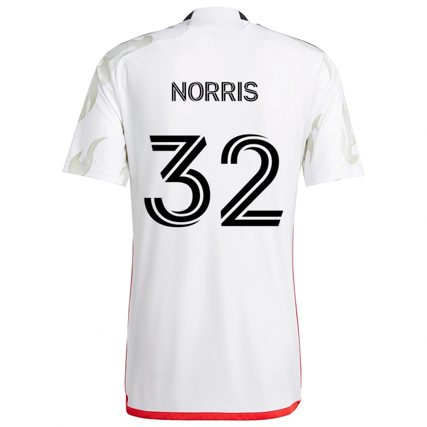 Kinderen Nolan Norris #32 Wit Rood Zwart Uitshirt Uittenue 2024/25 T-Shirt