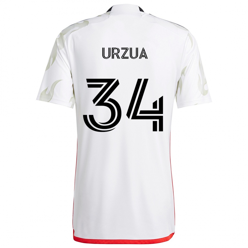 Kinderen Alejandro Urzua #34 Wit Rood Zwart Uitshirt Uittenue 2024/25 T-Shirt