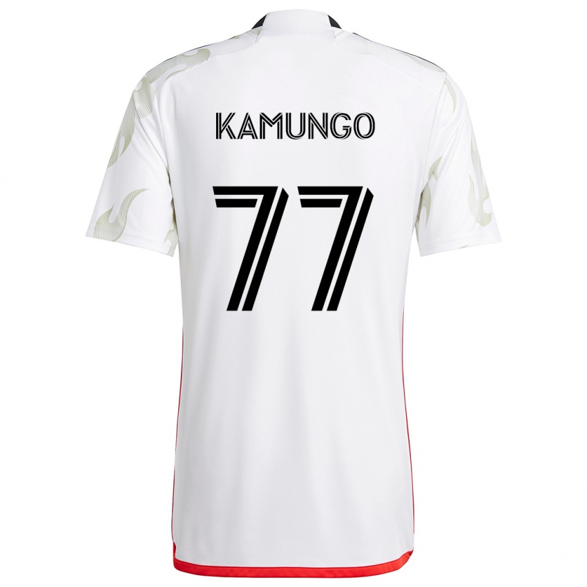 Kinderen Bernard Kamungo #77 Wit Rood Zwart Uitshirt Uittenue 2024/25 T-Shirt