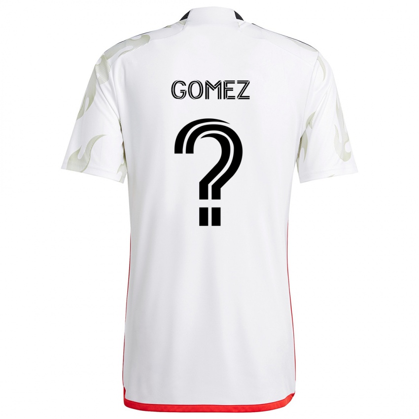 Kinderen Victor Gomez #0 Wit Rood Zwart Uitshirt Uittenue 2024/25 T-Shirt