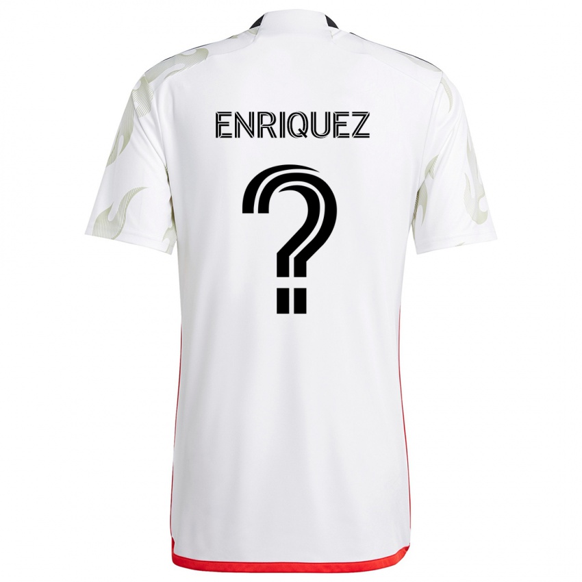 Kinderen Fabian Enriquez #0 Wit Rood Zwart Uitshirt Uittenue 2024/25 T-Shirt