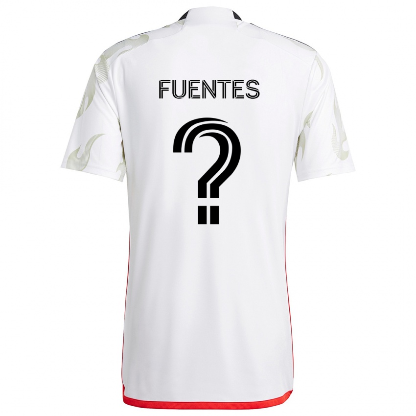 Kinderen Josue Fuentes #0 Wit Rood Zwart Uitshirt Uittenue 2024/25 T-Shirt