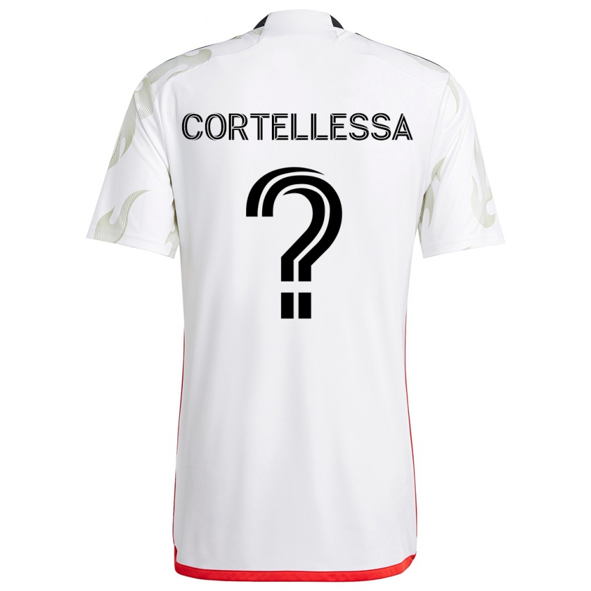 Kinderen Michael Cortellessa #0 Wit Rood Zwart Uitshirt Uittenue 2024/25 T-Shirt