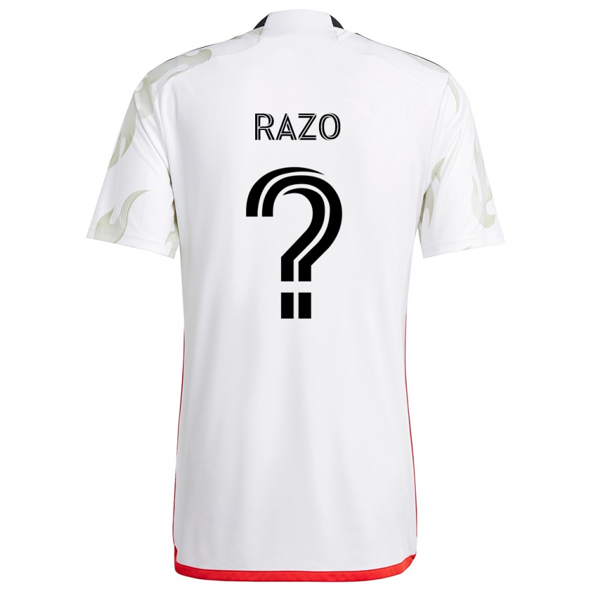 Kinderen Edgar Razo #0 Wit Rood Zwart Uitshirt Uittenue 2024/25 T-Shirt