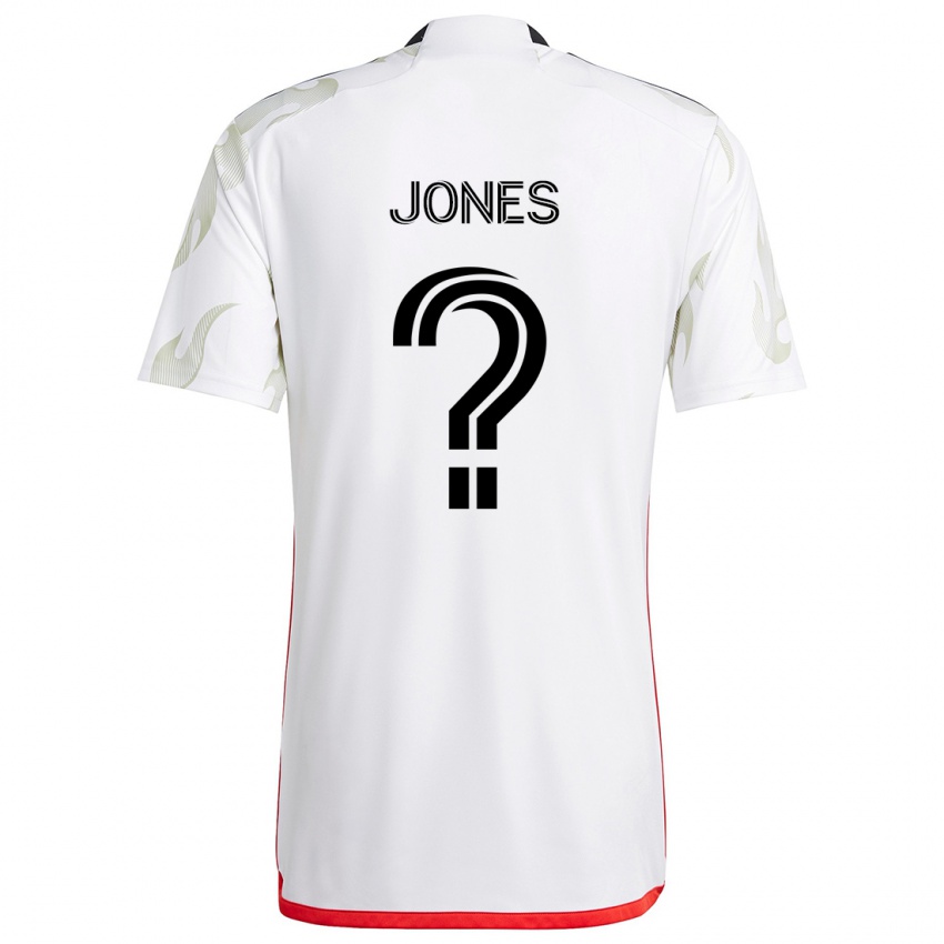 Kinderen Jordan Jones #0 Wit Rood Zwart Uitshirt Uittenue 2024/25 T-Shirt