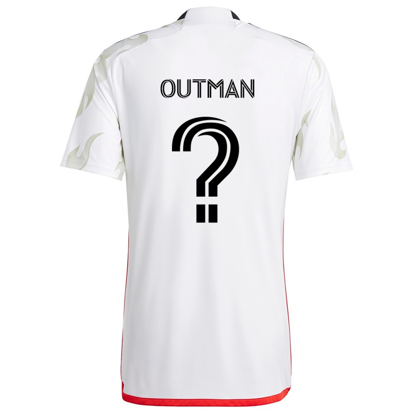 Kinderen Bryce Outman #0 Wit Rood Zwart Uitshirt Uittenue 2024/25 T-Shirt