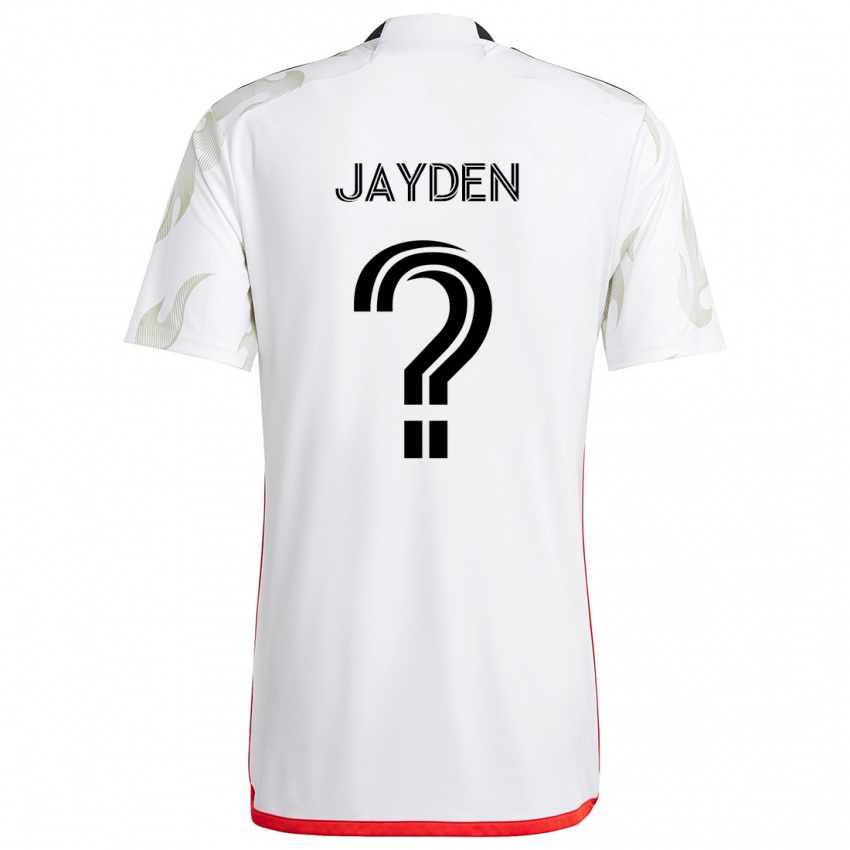 Kinderen Rus Jayden #0 Wit Rood Zwart Uitshirt Uittenue 2024/25 T-Shirt