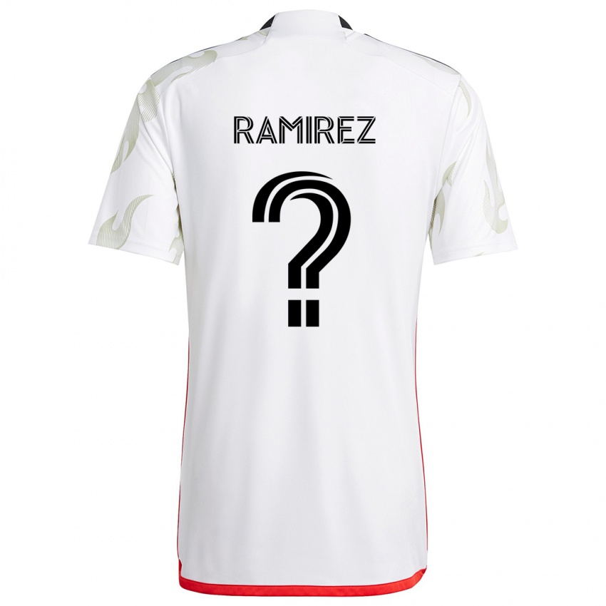 Kinderen Anthony Ramirez #0 Wit Rood Zwart Uitshirt Uittenue 2024/25 T-Shirt