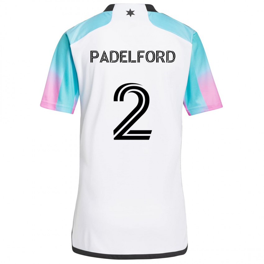 Kinderen Devin Padelford #2 Wit Blauw Zwart Uitshirt Uittenue 2024/25 T-Shirt