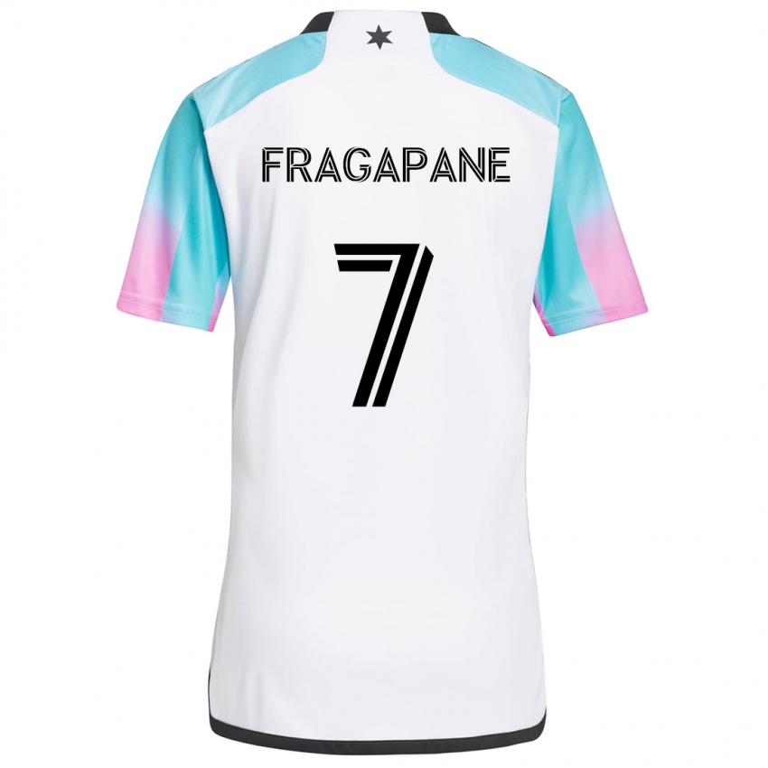 Kinderen Franco Fragapane #7 Wit Blauw Zwart Uitshirt Uittenue 2024/25 T-Shirt