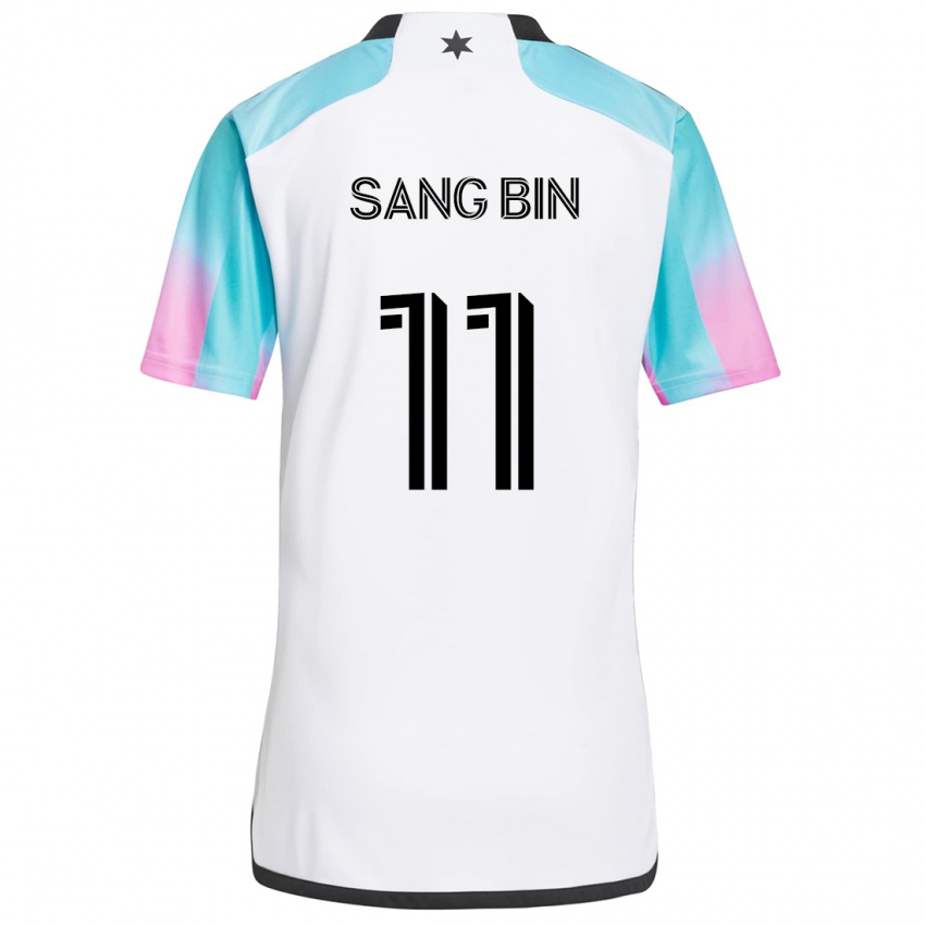 Kinderen Sang-Bin Jeong #11 Wit Blauw Zwart Uitshirt Uittenue 2024/25 T-Shirt