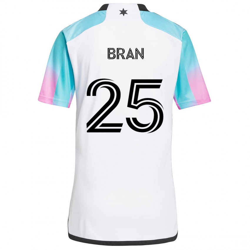 Kinderen Alejandro Bran #25 Wit Blauw Zwart Uitshirt Uittenue 2024/25 T-Shirt