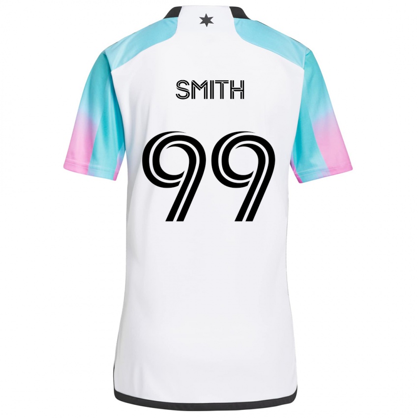 Kinderen Jordan Adebayo-Smith #99 Wit Blauw Zwart Uitshirt Uittenue 2024/25 T-Shirt