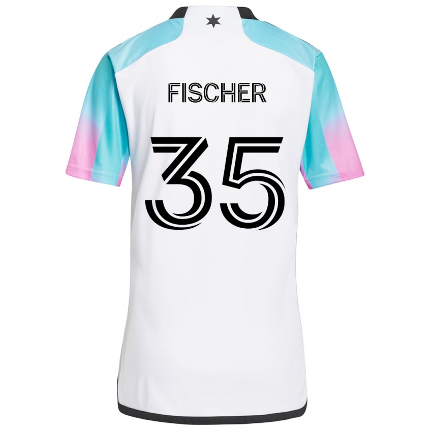 Kinderen Britton Fischer #35 Wit Blauw Zwart Uitshirt Uittenue 2024/25 T-Shirt