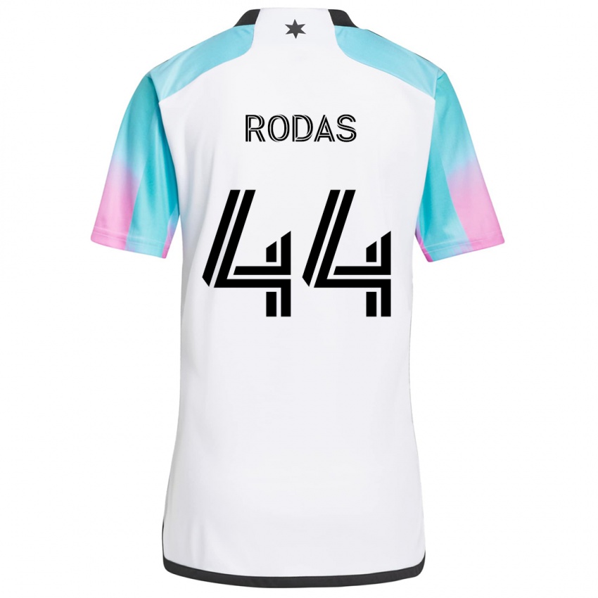 Kinderen Geremy Rodas #44 Wit Blauw Zwart Uitshirt Uittenue 2024/25 T-Shirt