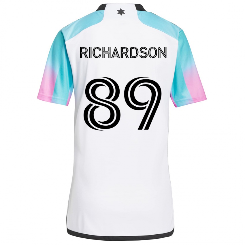 Kinderen Nick Richardson #89 Wit Blauw Zwart Uitshirt Uittenue 2024/25 T-Shirt