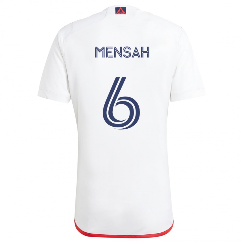 Kinderen Jonathan Mensah #6 Wit Rood Uitshirt Uittenue 2024/25 T-Shirt