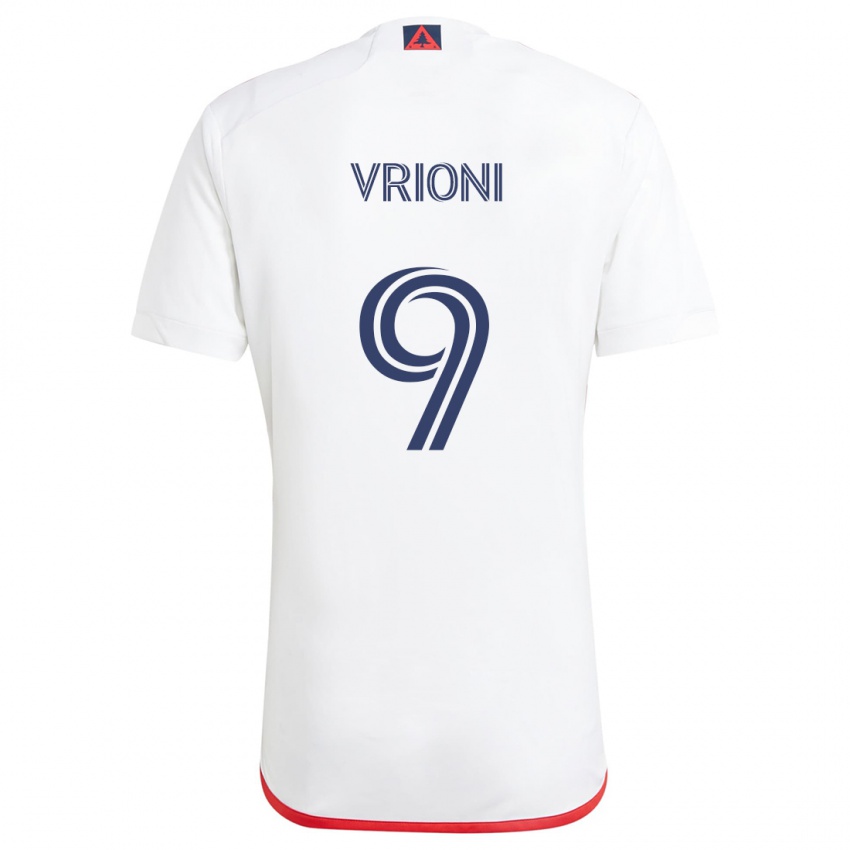 Kinderen Giacomo Vrioni #9 Wit Rood Uitshirt Uittenue 2024/25 T-Shirt