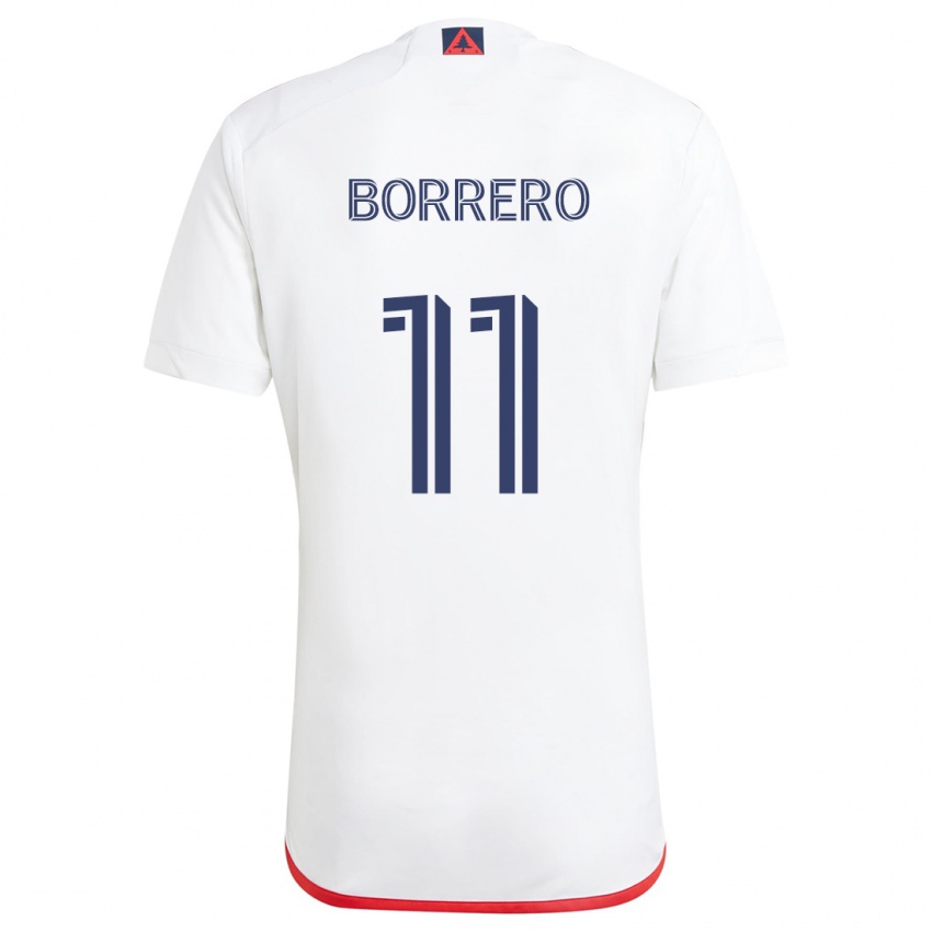 Kinderen Dylan Borrero #11 Wit Rood Uitshirt Uittenue 2024/25 T-Shirt