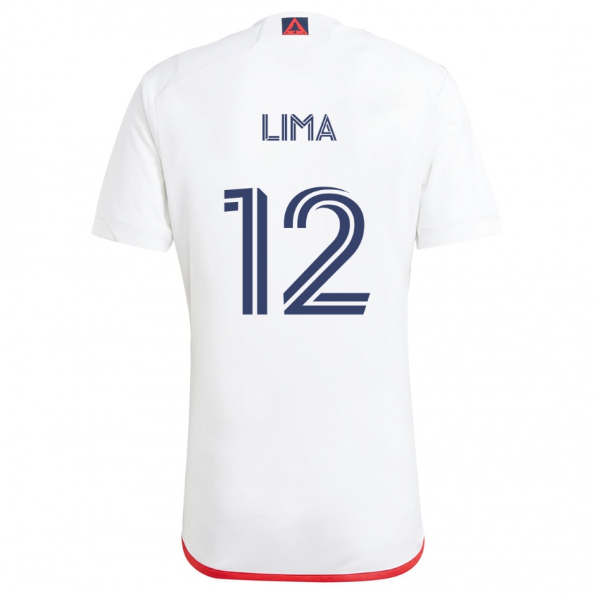 Kinderen Nick Lima #12 Wit Rood Uitshirt Uittenue 2024/25 T-Shirt