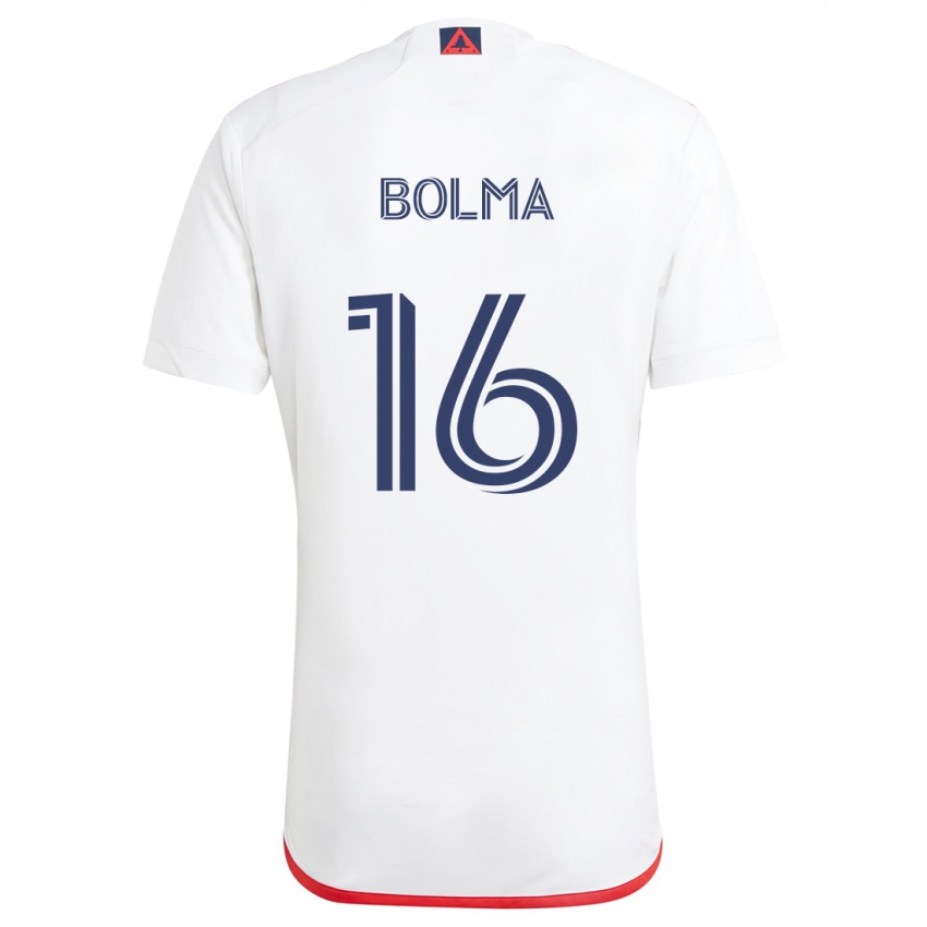 Kinderen Josh Bolma #16 Wit Rood Uitshirt Uittenue 2024/25 T-Shirt