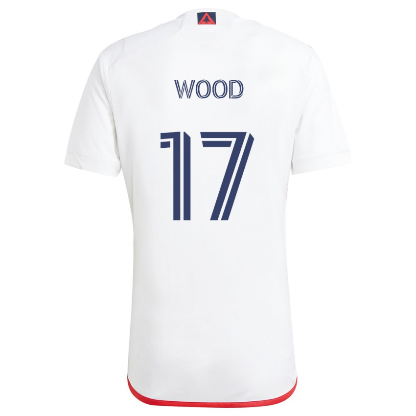 Kinderen Bobby Wood #17 Wit Rood Uitshirt Uittenue 2024/25 T-Shirt