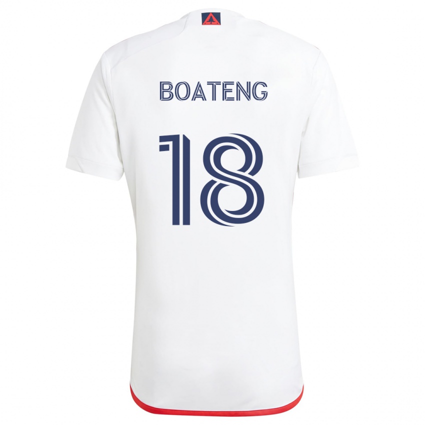 Kinderen Emmanuel Boateng #18 Wit Rood Uitshirt Uittenue 2024/25 T-Shirt