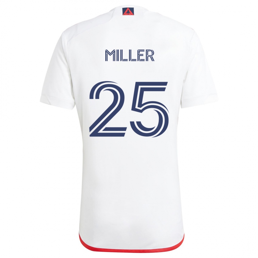 Kinderen Peyton Miller #25 Wit Rood Uitshirt Uittenue 2024/25 T-Shirt