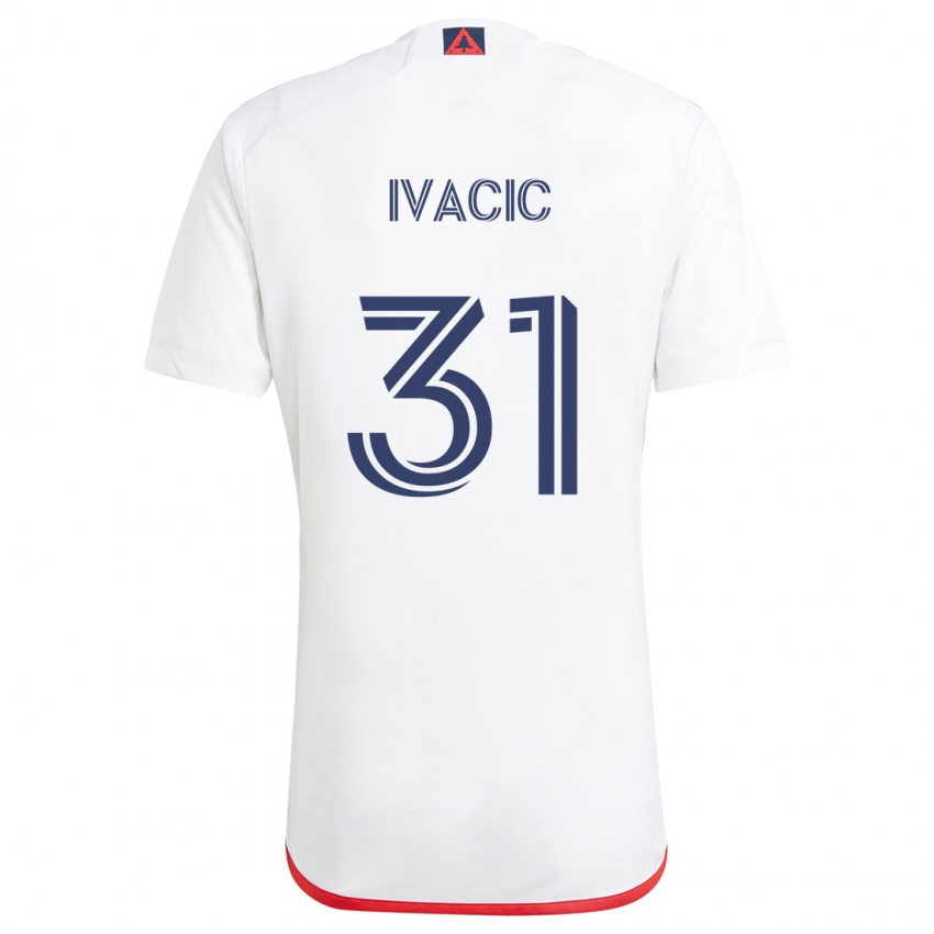 Kinderen Aljaz Ivacic #31 Wit Rood Uitshirt Uittenue 2024/25 T-Shirt