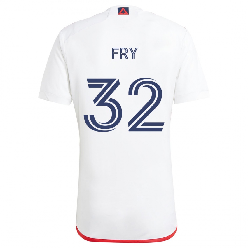 Kinderen Malcolm Fry #32 Wit Rood Uitshirt Uittenue 2024/25 T-Shirt