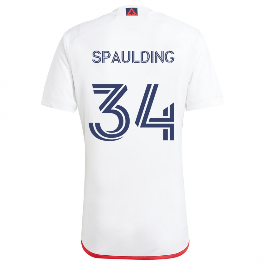 Kinderen Ryan Spaulding #34 Wit Rood Uitshirt Uittenue 2024/25 T-Shirt