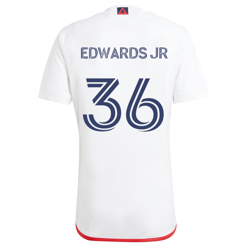 Kinderen Earl Edwards Jr. #36 Wit Rood Uitshirt Uittenue 2024/25 T-Shirt