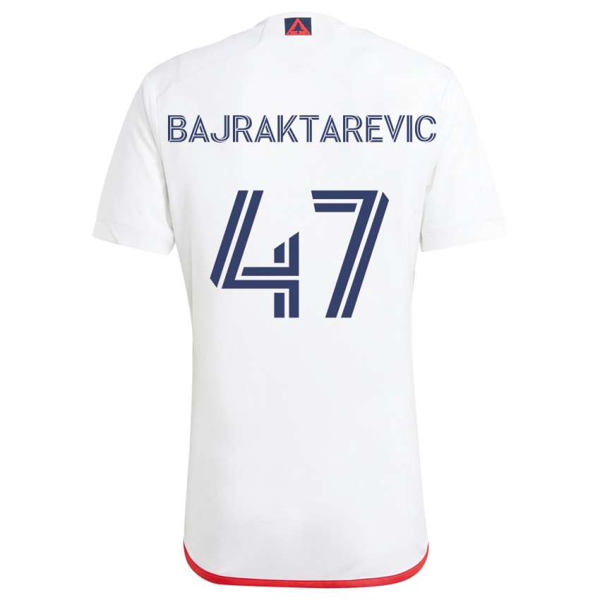 Kinderen Esmir Bajraktarevic #47 Wit Rood Uitshirt Uittenue 2024/25 T-Shirt