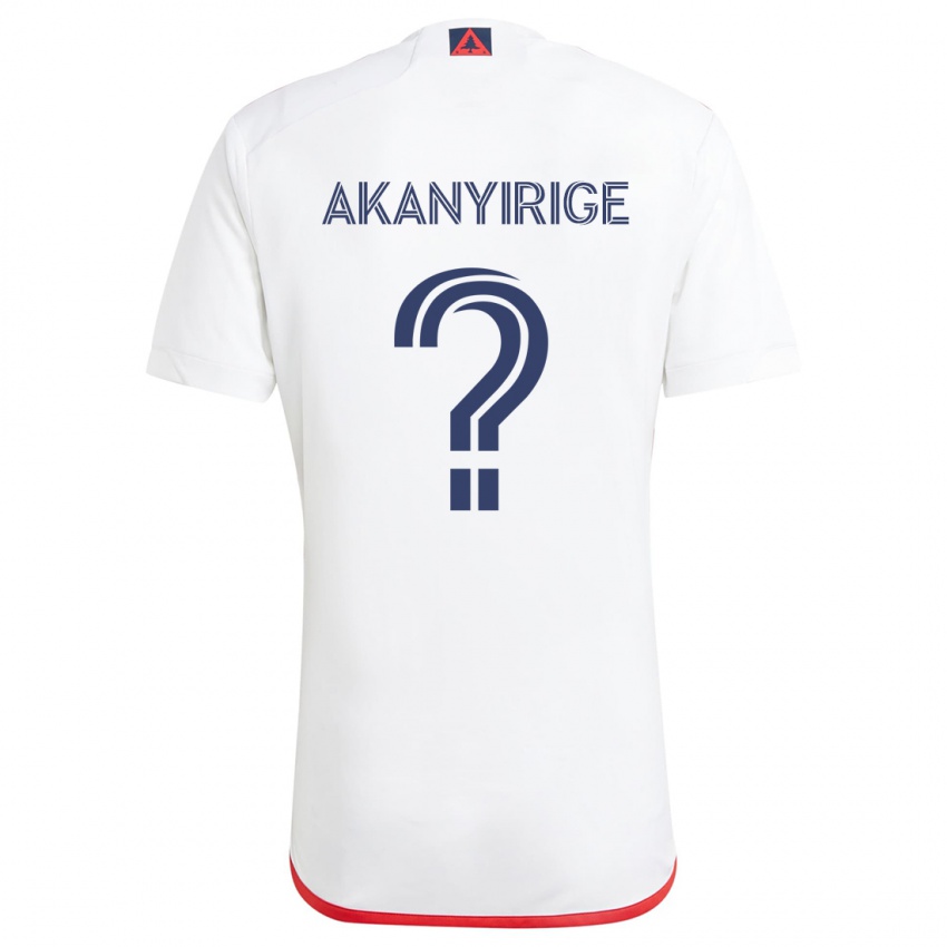 Kinderen Jacob Akanyirige #0 Wit Rood Uitshirt Uittenue 2024/25 T-Shirt