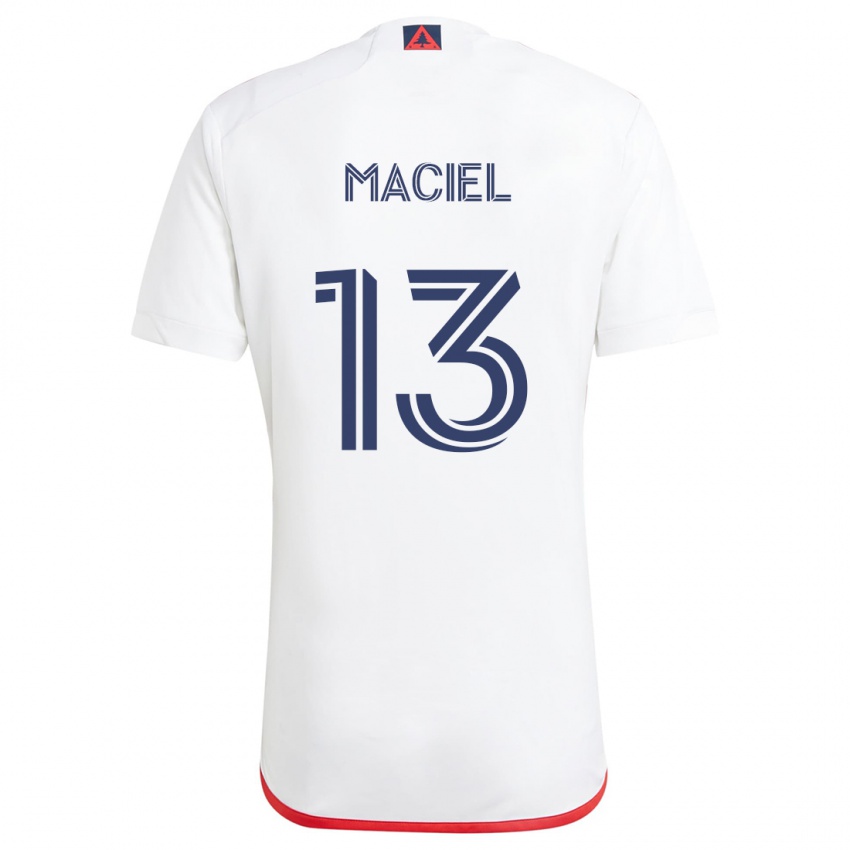 Kinderen Maciel #13 Wit Rood Uitshirt Uittenue 2024/25 T-Shirt