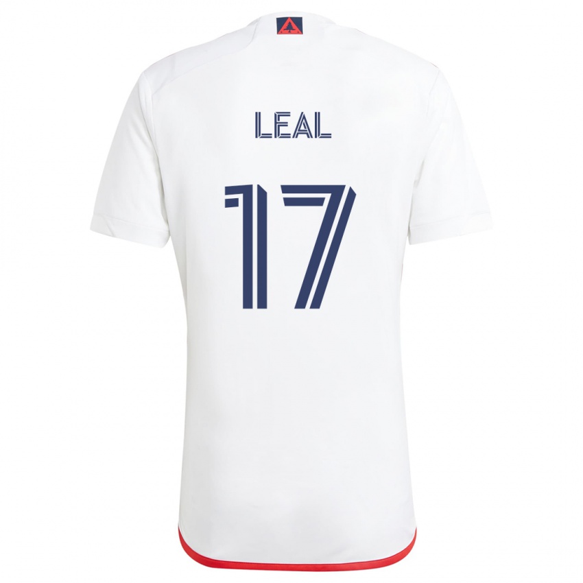 Kinderen Patrick Leal #17 Wit Rood Uitshirt Uittenue 2024/25 T-Shirt