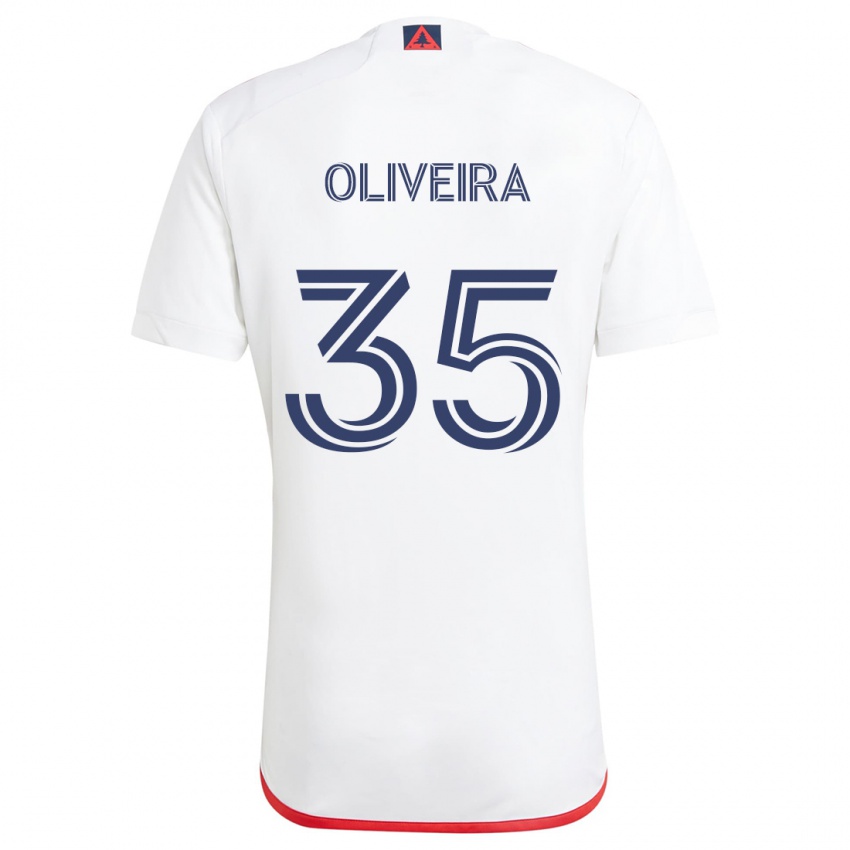 Kinderen Cristiano Oliveira #35 Wit Rood Uitshirt Uittenue 2024/25 T-Shirt